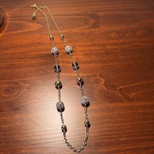 Kate Spade adjustable necklace gold, crystal and clear beads 34” - 37”